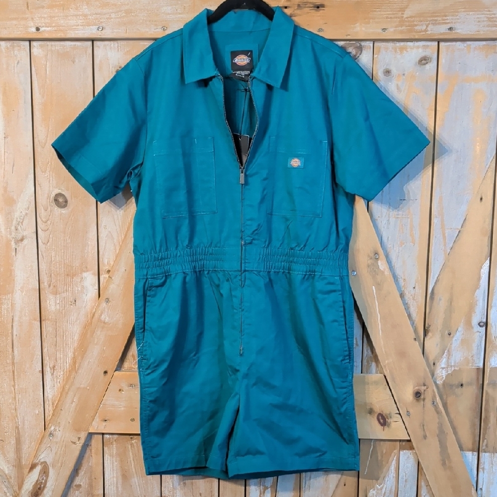 Dickies Teal Short Sleeve Work Romper